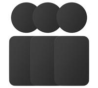 UMIKEL 6 Pack Metal Plates, Universal Metal Replacement Disc with strong Adhesive for All Magnetic Phone Car Mount and Other Magnetic Holder - Black 3 Rectangle (45x65mm) and 3 Round (40x40mm)