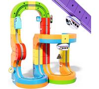 Umikk Clickrail Electric Train Set Flexible Race Track, Magic Rail Block, Magic Rail Block with Gravity Defying 3D Layouts, Flexible Race Car Magnetic Track Set, for Kids (Style 1 (48 Pieces)