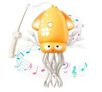 Umikk Electric Dancing Octopus Toy, Magic Dancing Octopus Toy, Dancing Octopus Baby Toy with LED Lights and Music, Automatic Obstacle Avoidance, Gift (Yellow (Fishing Rod)