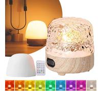 Umikk Ocean Wave Lamp, Ocean Wave Projector Night Light with Bluetooth Speaker, 16 Colours Mushroom LED Light with Remote Control for Bedroom Living Room Decoration (Wood Colour)