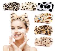 UMIKU 6 Pack Spa Headband for Women Facial Soft Coral Fleece Skincare Makeup Headband Bow for Washing Face Christmas Stocking Stuffers Adult Teens Spa Gifts Teen Girl Gifts