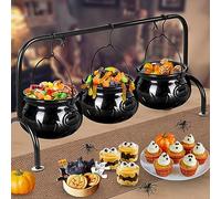 UMIKU Halloween Decor Halloween Party Decorations Set of 3 Witches Cauldron Serving Bowls Candy Bucket Cauldron for Indoor Outdoor Home Kitchen Decoration