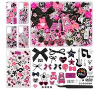 Umillars 1740 Pcs Junk Case Charms Kit, Junk Phone Case for Customizing DIY, Letter Beads, Kawaii Nail Accessories Flatback Beads, Star, Love, Rhinestones, Candy Bow Charms, Cute Decors for DIY Crafts