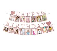 Umimiss 10th Birthday Decorations Girl - 10th Birthday Decoration, Banner, Frames; Rose Gold; Sweet 10