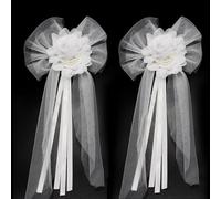 Umimiss 2PCS Wedding Car Ribbon - Just Married Car Decorations, Wedding Decorations, Wedding Flowers Decorations, Wedding Chair Decorations,Wedding Decorations Car Flowers,Wedding Flowers Decorations
