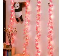 Umimiss 3PCS Coquette Room Decor - Garden Decorations, A 2m Cherry Vine Lamp With No Battery Has 20 Lights, Flower Wall Backdrop, Pink Artificial Flowers,Artificial Flowers Outdoor,Artificial Wisteria