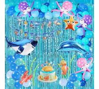 Umimiss Baby Shark Birthday Decoration - Under The Sea Party Decorations, Baby Shark Balloons, Ocean Party Decorations, Balloons Tropical Fish Balloons For Kids Ocean Themed Party Decoration Supplies