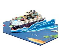 Umimiss Bon Voyage Card - 3D Pop Up Cards For Men Women, Cruising Gifts, Cruising Gifts, Sailing Yacht Summer Holiday Card, Vacation, Travel, Beach, Retirement Card, Bon Voyage, Adventure Begins Card