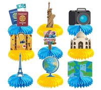 Umimiss Bon Voyage Decorations - 9pcs Table Decorations For Adventure Awaits Party, Australian Party Decorations, Farewell Party Decorations, Leaving Party Good Luck Graduation Retirement Decorations