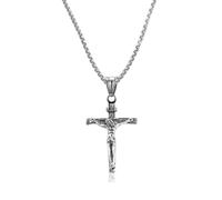 Umimiss Crucifix Necklace For Men - Celebrate Your Faith With This Stunning Crucifix Necklace For Men, A Symbol Of Devotion And Style, Silver Cross Necklace For Men And Women, Gift For Him Or Her