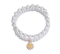 Umimiss Daisy Bracelet - Gold Bracelet, Gold Jewellery, Gold Bracelet for Women, Flower Bracelet, Daisy Gifts, Wave Bracelet for Women Sister Mothers Day Birthday Jewelry Gifts Friends Girls Bestie