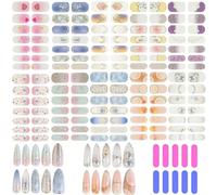 Umimiss Gel Nail Stickers - Nail Stickers, Holy Gels, Gel Nail Strips, Stick On Gel Nails, Sticker Nails, DIY Art Decals Strips, Self-Adhesive Press on Nail Polish Fingernail Stickers for Women Girls