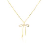 Umimiss Gold Bow Necklace - Women's Classic Gold Plated Bow Choker, 18 Inch Chain, Lobster Clasp for Women & Girls