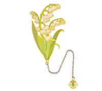 Umimiss Lily of The Valley Gifts - Bookmarks for Women, Book Lover Gifts, Flower Bookmark, LAN Ling Flower Metal Art Bookmark Teacher's Day Gift for Book Lovers Friends Readers Graduation Gifts