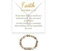 Umimiss Mustard Seed Necklace and Bracelet-Mustard Seed Jewelry, Mustard Seed Gift,Mustard Seed Pendant,Christian Gifts for Women,Graduation Gift,Baptism Inspirational Mountain Necklace Birthday Gifts