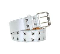 Umimiss Silver Belts For Women - Womens Belt, Ladies Belts, Silver Belt, Chunky Belt, Double Grommet Belt, PU Leather Double Hole Eyelet Belt,Y2k Punk Girl Millennial Decorative Belts for Women Girls