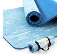 UMINEUX Extra Thick Yoga Mat, 2/5 Inch, Natural Rubber and TPE Non Slip Yoga Mats with Strap for Women Men, Eco Friendly High Density Exercise Mat for Yoga, Pilates and Home Gym Workout, YJD-XJTPE02