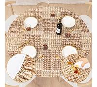 UMINEUX Round Fitted Vinyl Tablecloth with Elastic Edged & Flannel Backing, Waterproof Wipeable Round Table Cover for Indoor Outdoor Patio Use - Fits Tables up to 40" - 44" Diameter(WhiteMarble)