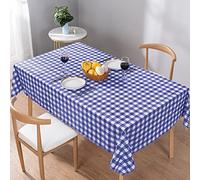 UMINEUX Vinyl Checkered Rectangle Tablecloth 100% Waterproof Washable Wipeable Spill-Proof Oil Proof Buffalo Plaid Tablecloth for Indoor Outdoor Picnic Use (54"x78", Navy Blue)