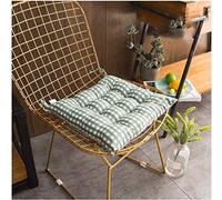 Uministyle Pack of 2 Padded Cushion Chair Seat Pads Chair Seat Cushion Pads for Dining Chair Seat Pad Dining Room Garden Kitchen Office Chair Cushions 40x40 cm with ties (green)