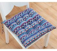 Uministyle Pack of 2 Padded Cushion Chair Seat Pads Chair Seat Cushion Pads for Dining Chair Seat Pad Dining Room Garden Kitchen Office Chair Cushions 40x40 cm with ties (bohe)