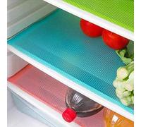 Uministyle Refrigerator Mat, 4pcs Antibacterial Mildew Moisture Resistant Shelf Liner, 29x45cm, Blue, Washable, Waterproof