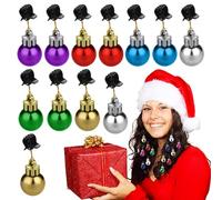 Umiocns 12pieces Jingle Bells Mustache Christmas Decoration,Beard Baubles For Men Light Up,Colorful Christmas Facial Hair Baubles,Beard Baubles Beard Clips For Boyfriends Fathers And Men