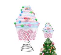 Umiocns Candy Tree Topper,Pink Christmas Tree Topper,Pink Cupcake Tree Topper,Holiday Tree Top Dessert Ornament,Cupcake Festival Decorations Ornament, Christmas Tree Candy Ornaments For Tree Topper