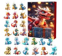 Umiocns Dinosaur 2024, Christmas 2024,24 Days Countdown To Christmas,Cute Creative 2D Dinosaur Ornaments,2D Advent Calendars Dinosaur Pendant Toy