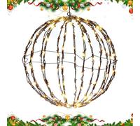 Umiocns Festive Outdoor Lights - Led Christmas Light Balls for Yard, Garden Decor, Foldable, Stylish Frame Balls for Halloween Holiday Decor