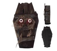 Umiocns Halloween Casket,Walking Coffin Prop For Spooky Parties, Halloween Toys Old Coffin With Glowing Eyes,Home Decor For Garden Porch Yard Walkway Front Door Living Room Bedroom Pathway School