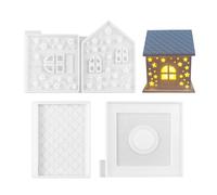 Umiocns House Silicone Mold,Christmas Candle Moulds,Christmas Resin Moulds,Star Design House Candle Mould,Candle Craft Resin Casting Mould,Home House Mould,Creative Sturdy Candle Mold for Candle