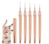 Umiocns Nail Detail Brush - Fine Liner Brush 5 Nail Drawing Pens | Nail Detail Drawing Brush, Painting Art Design Pen Set 5/8/13/20/25mm For Long Lines, Thin Details