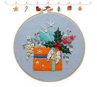 Umiocns Portable Christmas cr-OSS Kits d-iy Needlepoint Kit,Embroidery Kits for Adults,Christmas Crafts for Adults,Christmas Ornament d-iy Craft Kit,cr-OSS Stitches Ornaments Kit,for Beginners