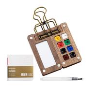 Umiocns Travel Palette,Pocket Artist Watercolour Travel Set,Travel Watercolour Set,Paint Tray Wooden Portable Pocket Palette Versatile Grid Paint Box Paint Palette Travel Kit For Professional Artists