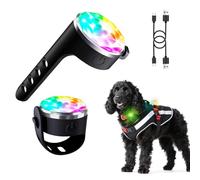 UMIONE Rechargeable Dog Light, Changeable 7 Colours, 100% Waterproof, Silicone Material for Durability. This is a Night time Dog Walking Light.