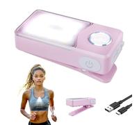 UMIONE USB-C wiederaufladbare Lauflicht, 3 Helligkeitsstufen, aktualisierte 2-in-1-Clip-Licht, IPX7 Wasserdicht kompakte LED-Taschenlampe für Nachtlauf, Arbeit, Joggen, Camping (Pink)