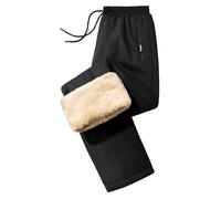UMIPUBO Mens Joggers Fleece Lined Jogging Bottoms Thermals Sweatpants Warm Plush Trousers Winter Thick Tracksuit with Pockets Drawstring Lounge Pants for Sports Gym Skiing (Black, XXL)