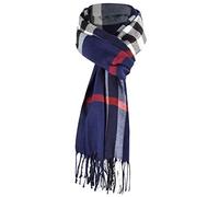 UMIPUBO Men's Scarves Classic Cashmere Wool Touch like Scarf Plaid Tartan Reversible Check Tassel Ends Solid Long Winter Scarf