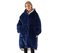 UMIPUBO Oversized Sherpa Hoodie Wearable Hoodie Sweatshirt Blanket Women Ultra Plush Fleece Large zipper pocket Giant Hoodies for Adults Men Women Teens Friends One Size Fits All (Navy, One size)