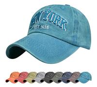 UMIPUBO Unisex Baseball Cap Now York Embroidery Adjustable Cotton Summer Sun Hat Polo Style Classic Sports Casual Hip Hop Cap Peaked Cap for Men Women Light Blue