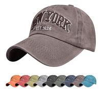 UMIPUBO Unisex Baseball Cap Now York Embroidery Adjustable Cotton Summer Sun Hat Polo Style Classic Sports Casual Hip Hop Cap Peaked Cap for Men Women Coffee