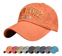 UMIPUBO Unisex Baseball Cap Now York Embroidery Adjustable Cotton Summer Sun Hat Polo Style Classic Sports Casual Hip Hop Cap Peaked Cap for Men Women Orange