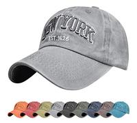 UMIPUBO Unisex Baseball Cap Now York Embroidery Adjustable Cotton Summer Sun Hat Polo Style Classic Sports Casual Hip Hop Cap Peaked Cap for Men Women Grey