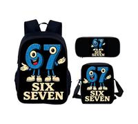 Umiquansome Steal a Brainrot 67 Backpack with Shoulder Bag Pencil Case 6 7 Printed School Bag Set Steal a Brainrot Merch Causal Travel Bookbag Lightweight Rucksack for Boys Girls