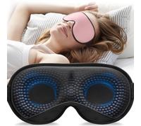 Umisleep Sleep Mask, Women Men 2026 3D Weighted Eye Mask Blocking Lights Sleeping Mask, Relieve Stress, Headache Eye Cover Adjustable Strap,120g Blindfold for Travel/Nap/All Night Sleeping, Pink