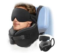 Umisleep Travel Pillow, Memory Foam Neck Pillow for Travel with 360°Support, Adjustable & Detachable Travel Pillow for Airplane & Car, Ergonomic Neck Cushion for Adults with Eye Mask&Carry Bag,Black