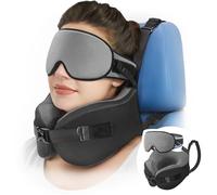 Umisleep Travel Pillow, Memory Foam Neck Pillow for Travel with 360°Support, Adjustable & Detachable Travel Pillow for Airplane & Car, Ergonomic Neck Cushion for Adults with Eye Mask&Carry Bag(Grey)