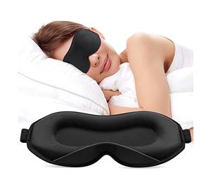Umisleep Upgraded Sleep Mask, Perfect Sleeping Mask for Side Sleepers, 3D Ultra Soft Comfortable Eye Masks for Sleeping Women Men with Adjustable Strap, Blindfold for Travel/Sleep/Nap, Black