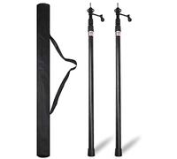 Umisu 2PCS Telescopic Tent Poles, 2.3M Adjustable Aluminium Tarp Poles with Rubber Ball Lightning Cap & Soft Foot Pads, Heavy Duty Canopy Support Poles for Shade Sail, Awning, Camping, Garden Shelter